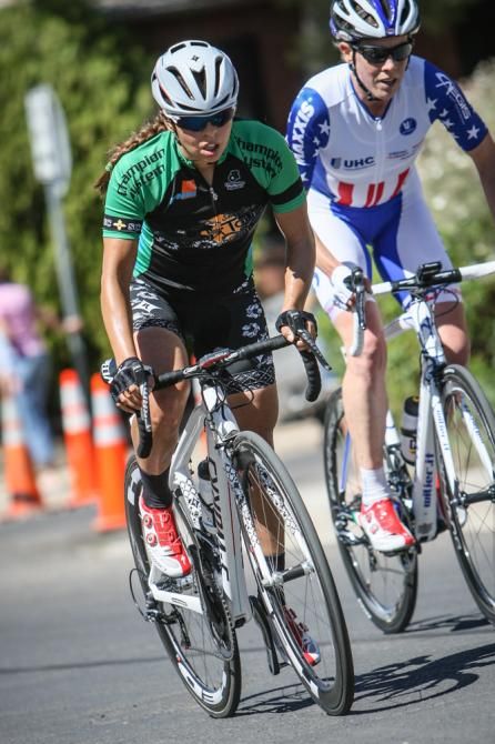 Carmen Small (DNA Cycling) riding in the break.