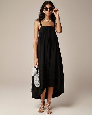 Pintuck Midi Dress in Drapey Organza