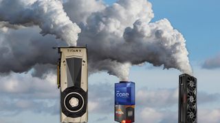 Graphics cards and processors acting as smoke stacks polluting the air