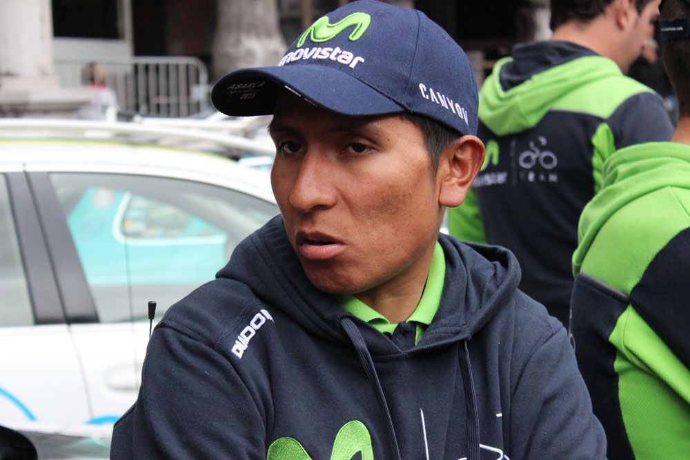 Nairo Quintana relaxes before the presentation