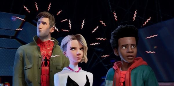 Peter Parker, Miles Morales and Gwen Stacy in Spider-Man: Into the Spider-Verse