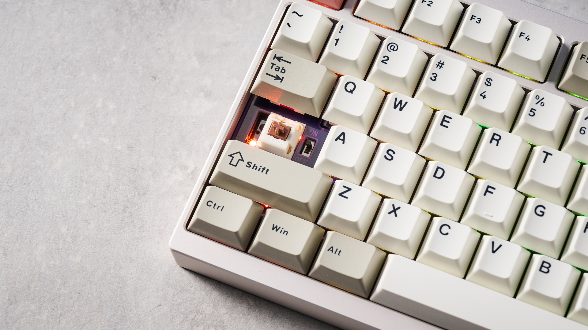 The Wobkey Crush 80 in warm silver colorway