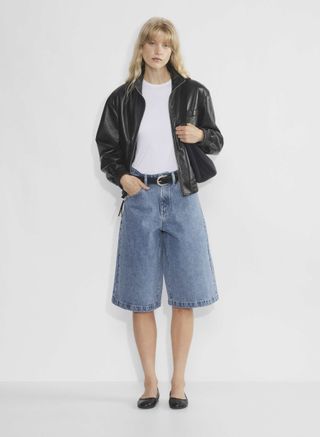 Denim bermuda shorts