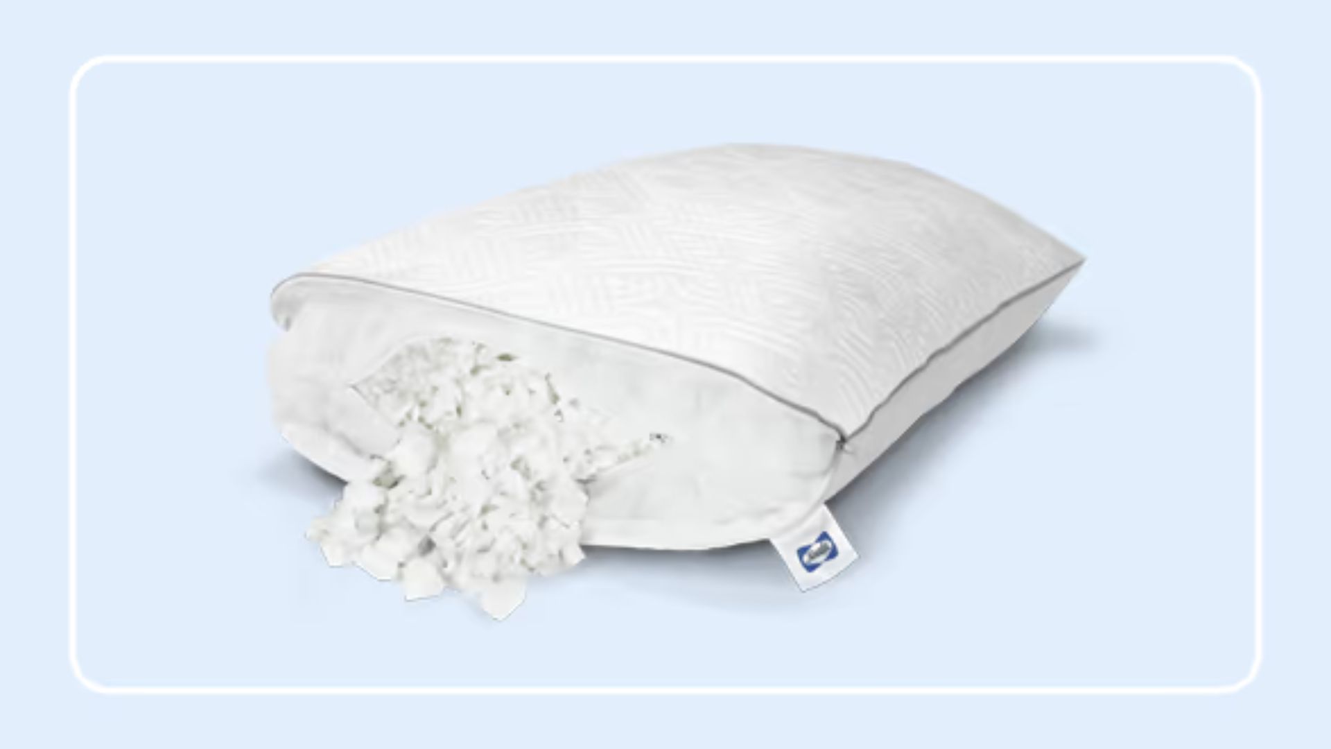 The Sealy Adjustable Pillow on a light blue background.