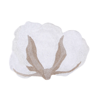 rug in the shape of a cotton flower