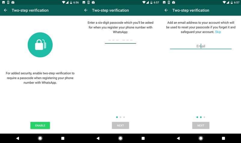 WhatsApp two-step verification