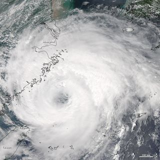 Typhoon Haikui seen offshore of China in a satellite image