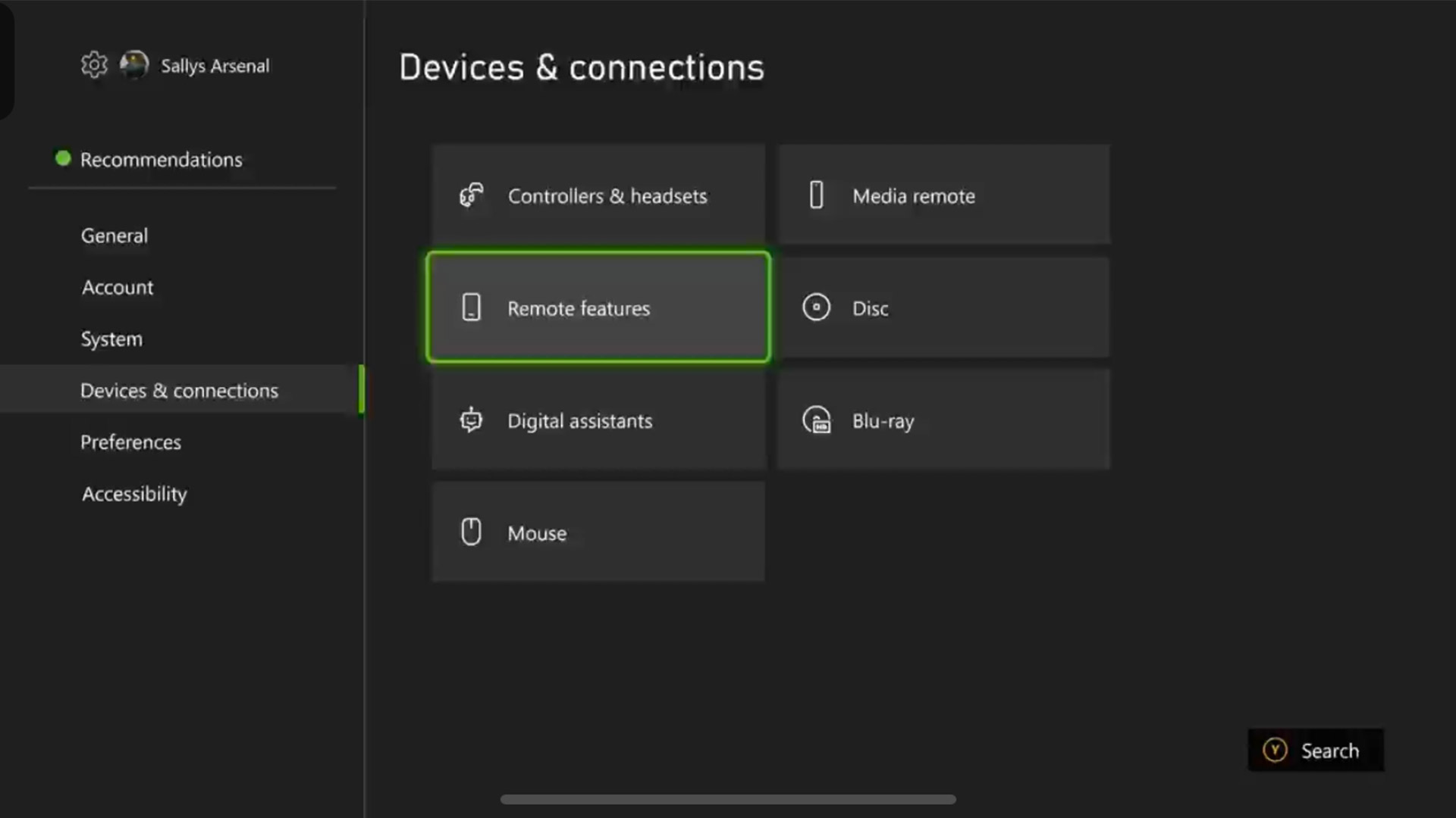 A screenshot of an Xbox menu