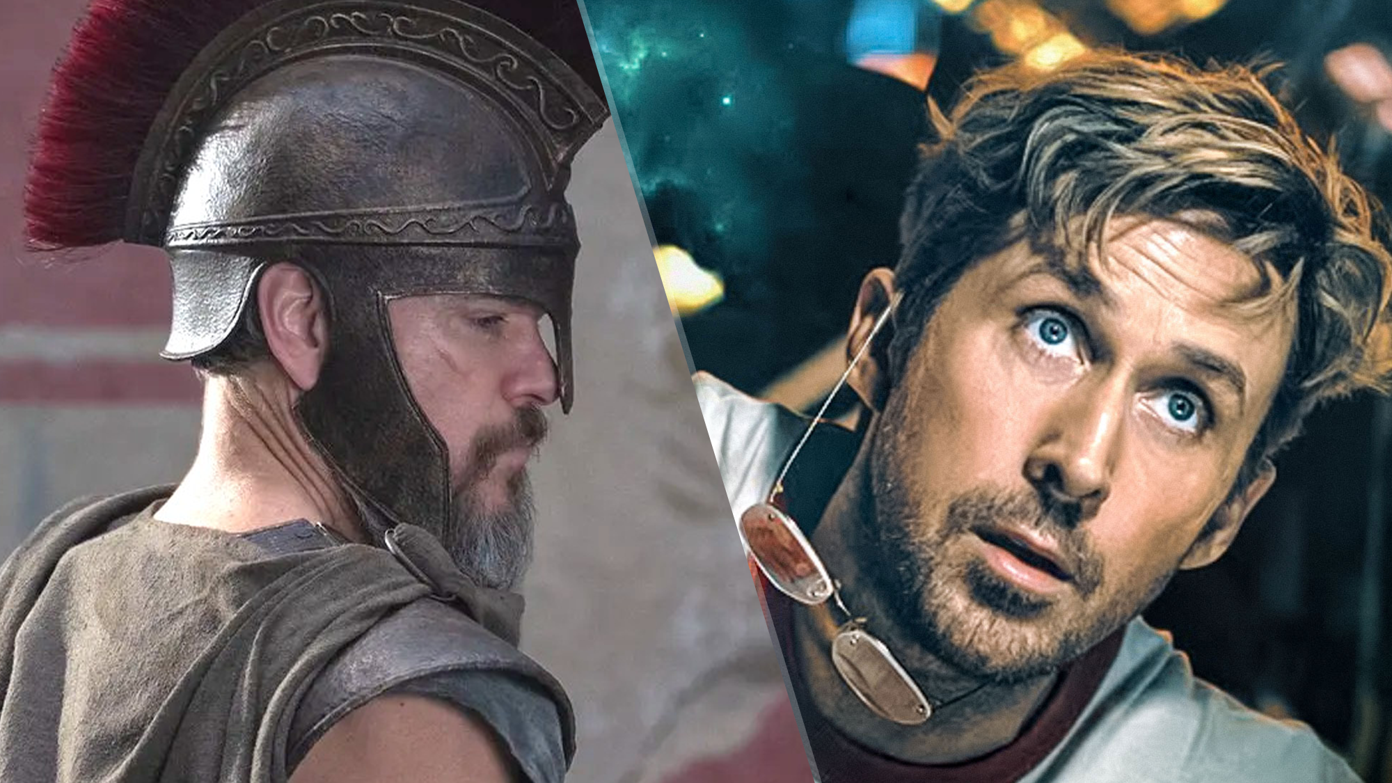 (L-R) Matt Damon in "The Odyssey" (2026); Ryan Gosling in "Project Hail Mary" (2026).