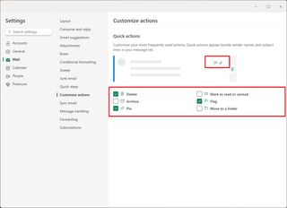 Outlook customize actions