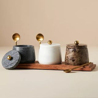 Marble Condiment Set with Spoons