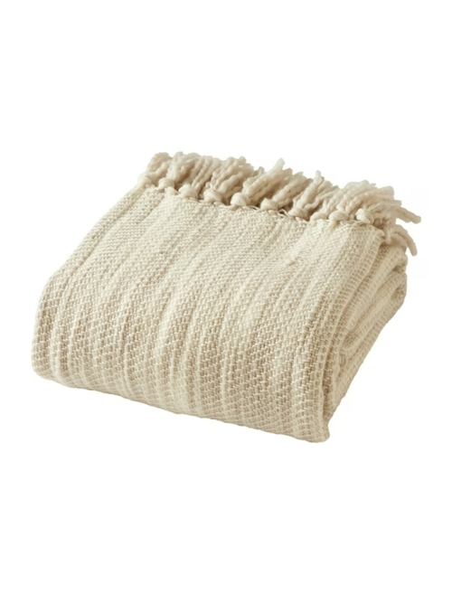 Beautiful Neutral Woven Throw by Drew Barrymore, 50" X 60"