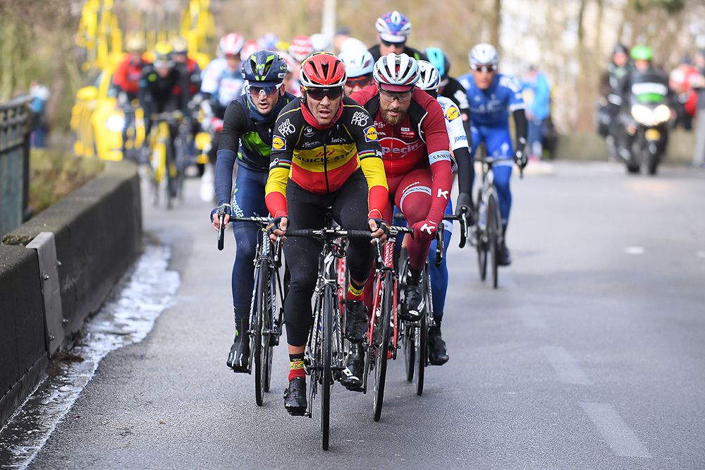 Philippe Gilbert on the front of the group during stage 1 in Paris-Nice