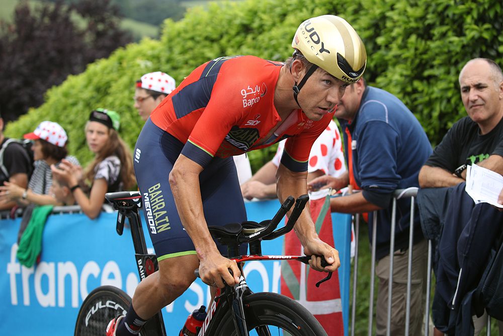 Domenico Pozzovivo (Bahrain-Merida) during the time trial at the Tour de France