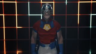 John Cena's Peacemaker standing still before dancing in the Season 2 intro