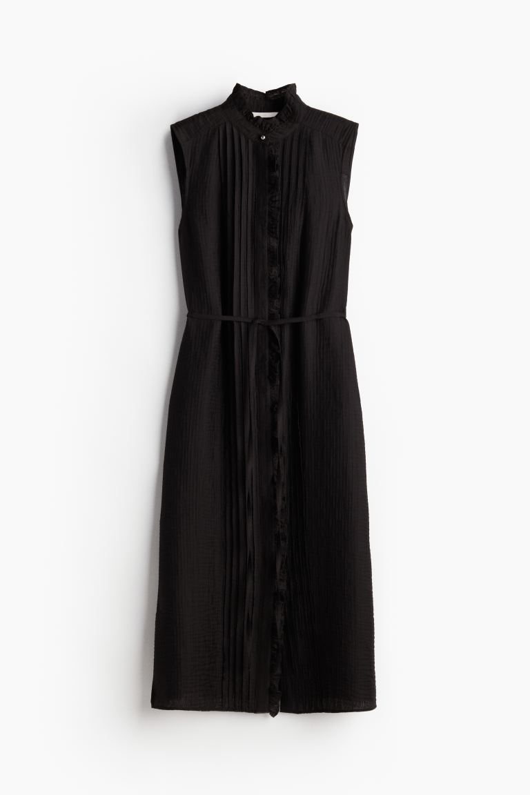 Frill-Trimmed Muslin Dress