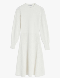 Sleeve Detail Pointelle Knit Dress in White,   $1,150