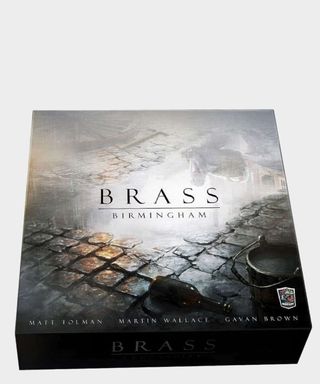 Brass: Birmingham box on a plain background