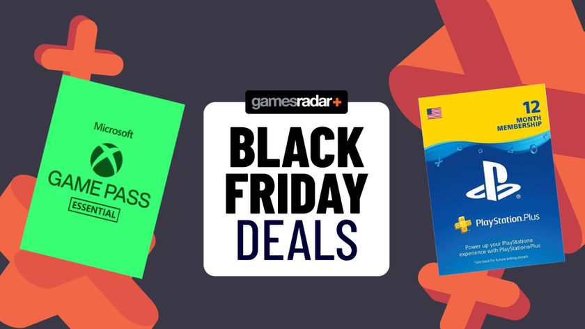 The hero text &#039;Black Friday deals&#039; next to Game Pass Essential and PlayStation Plus cards.