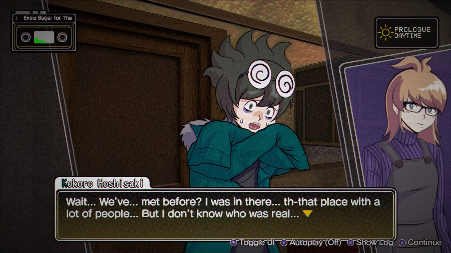 Occultist Kokoro appears shocked in dialog with Himari, surprised they've met before in Kumitantei: Old-School Slaughter