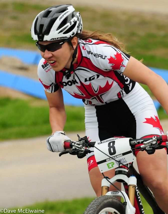 Andreane Lanthier-Nadeau (Canada) sprinting out of the saddle