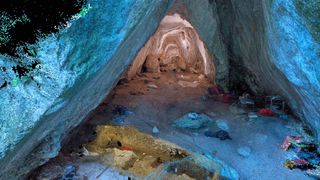 A digital reconstruction of the Arma Veirana cave.