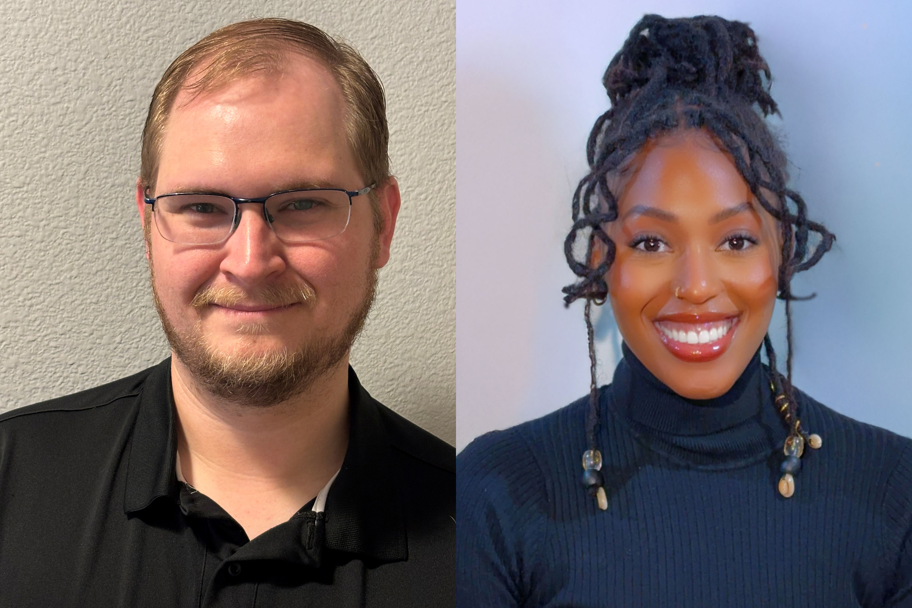 Smiling headshots of Jonathan Schneider (left) and Asha Washington.