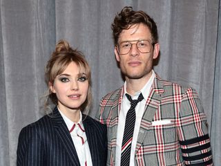 Imogen Poots and James Norton attend the Thom Browne Fall 2022 runway show on April 29, 2022 in New York City