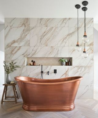 copper freestanding bath