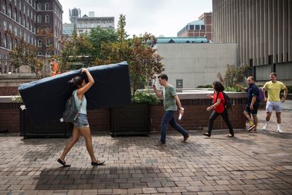 Emma Sulkowicz on the Columbia campus.