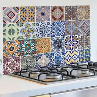 Dunelm multi-coloured self-adhesive tiles