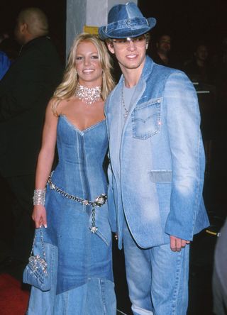 Britney Spears and Justin Timberlake in making denim outfits