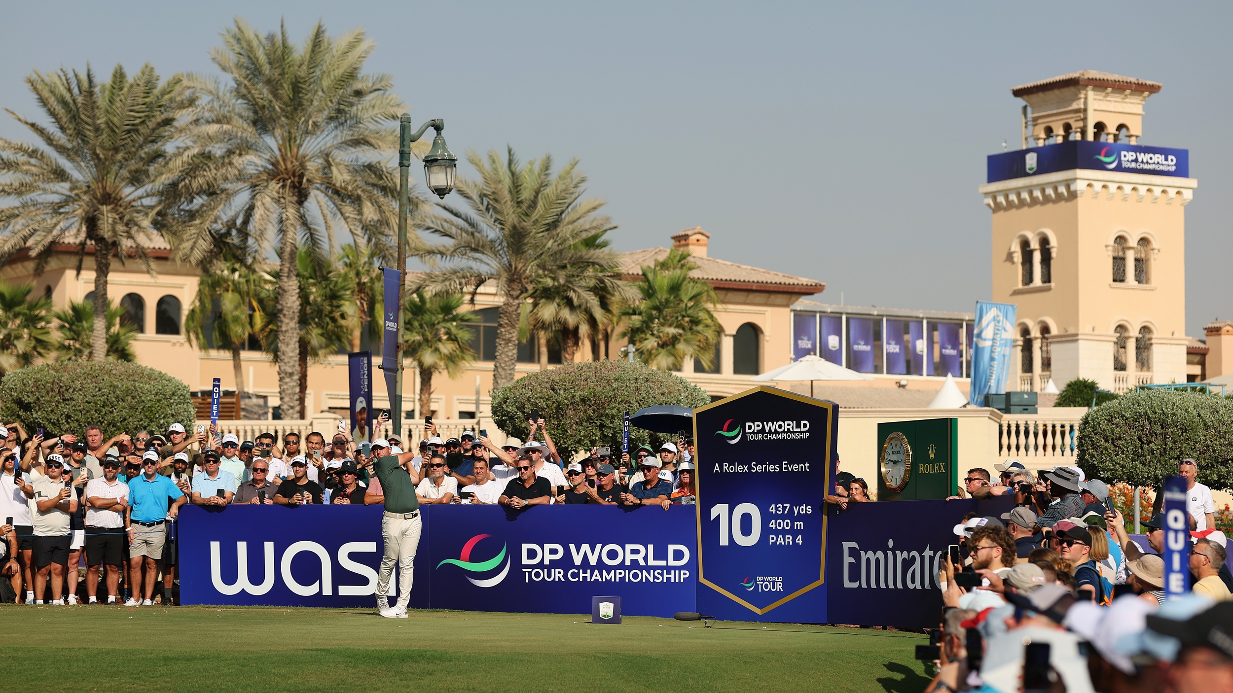 Rory McIlroy in action at the DP World Tour Championship in Dubai