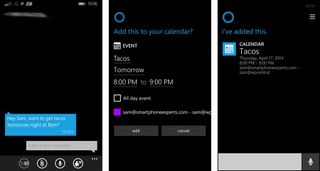 Cortana Scheduling Text