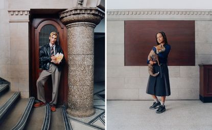 Models wear New Balance Made in UK trainers