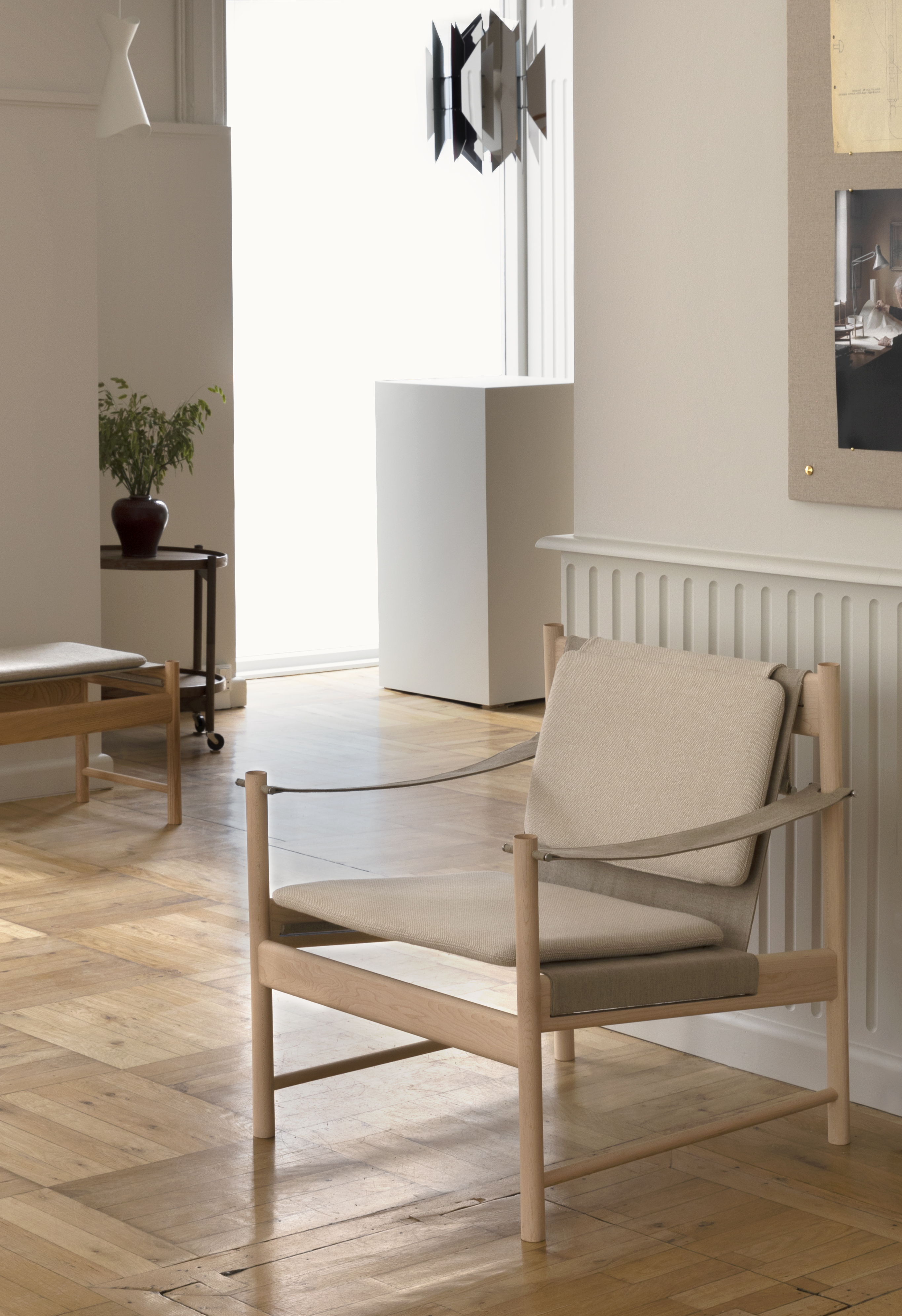 A brown chair with light brown padding.