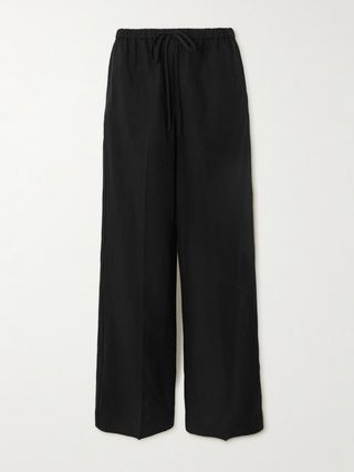 Tencel ™ Lyocell and Linen-Blend Wide-Leg Pants