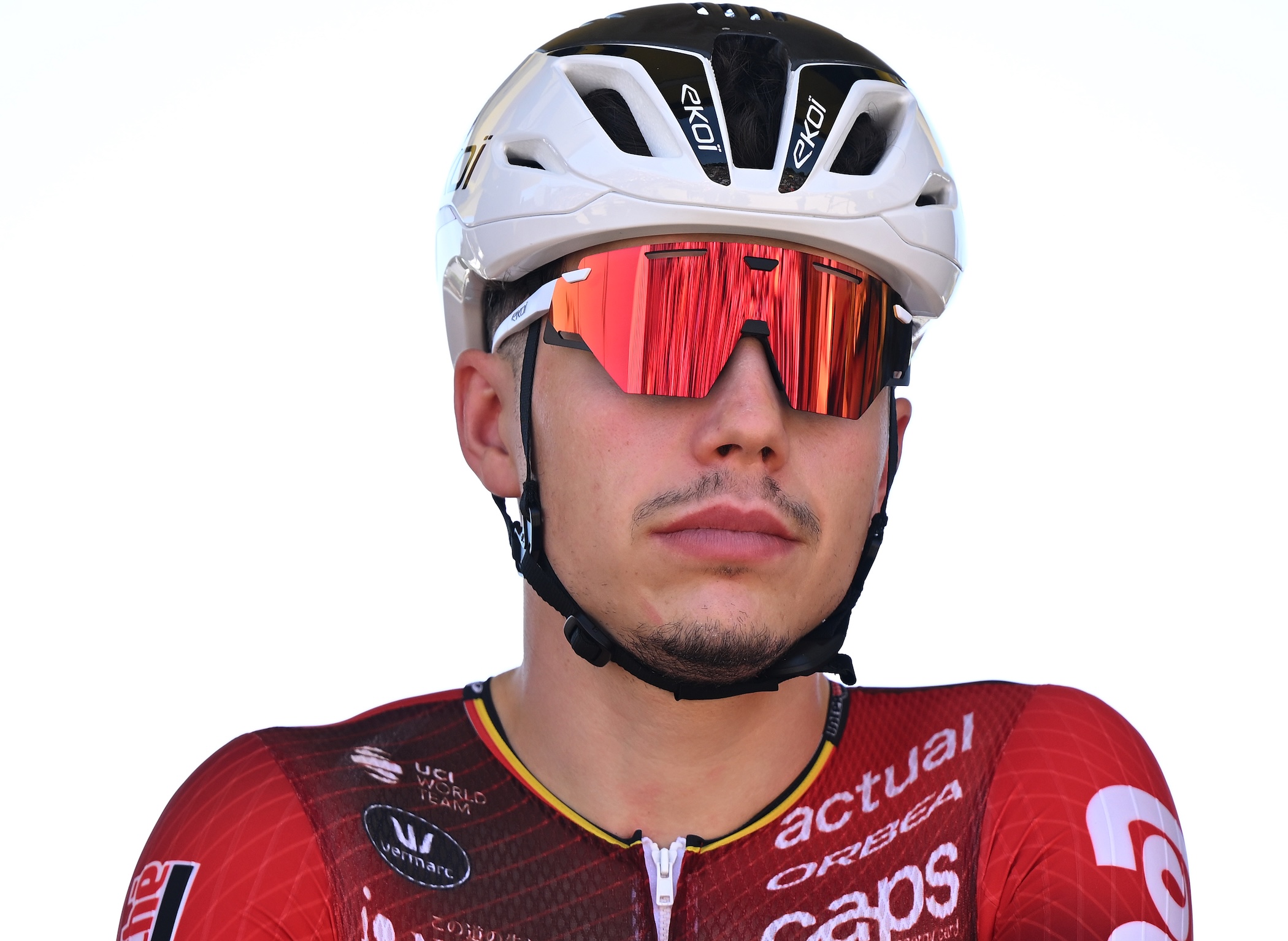 TARRAGONA, SPAIN - JULY 05: Arnaud De Lie of Belgium and Team Lotto Intermarche prior to the 113th Tour de France 2026, Stage 2 a 168.5km stage from Tarragona to Barcelona 109m / #UCIWT / on July 05, 2026 in Tarragona, Spain. (Photo by  Dario Belingheri/Getty Images)