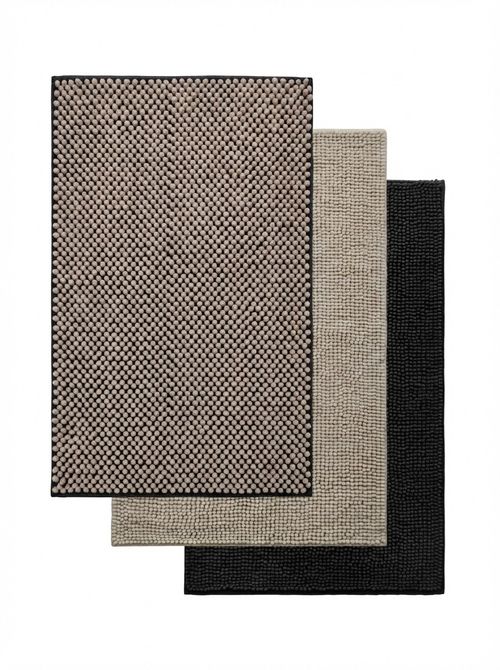 Bobble Bath Mats in Black/Natural 