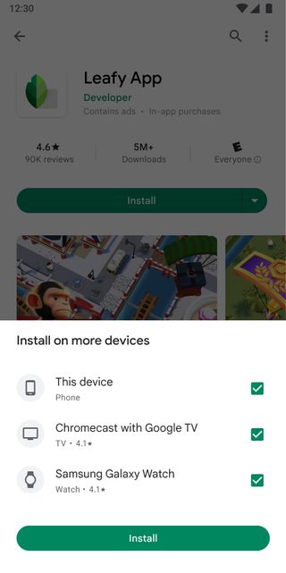 Installing apps on other devices from the Play Store