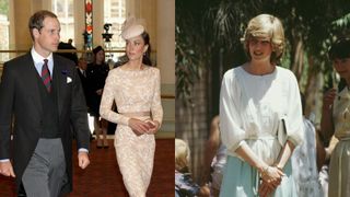 Kate Middleton and Princess Diana crossing their arms