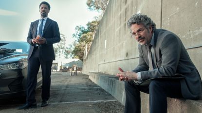 Corey Hawkins and Mark Ruffalo as Tillman and Lou in Crime 101