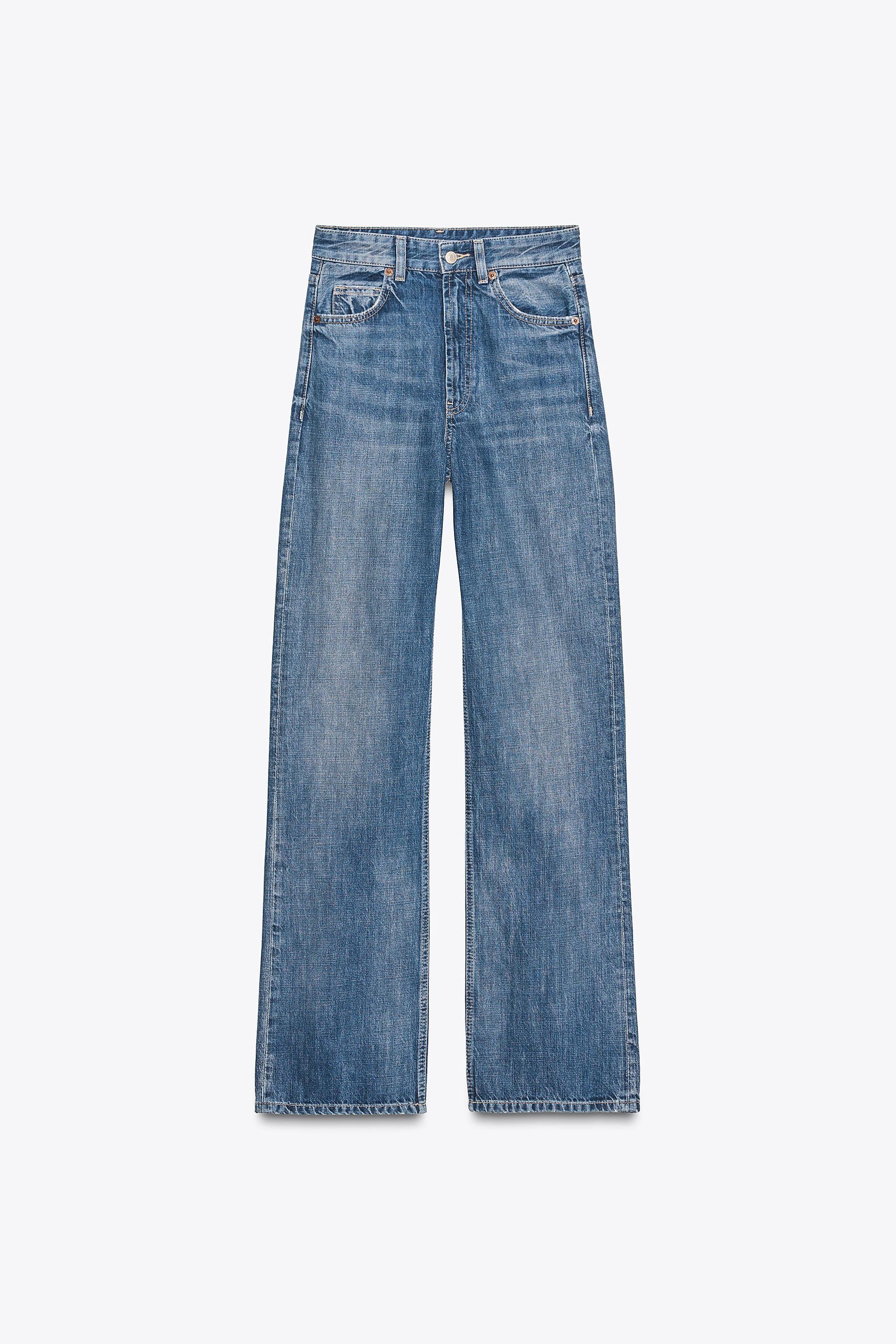 Trf High Waist Wide Leg Full Length Jeans