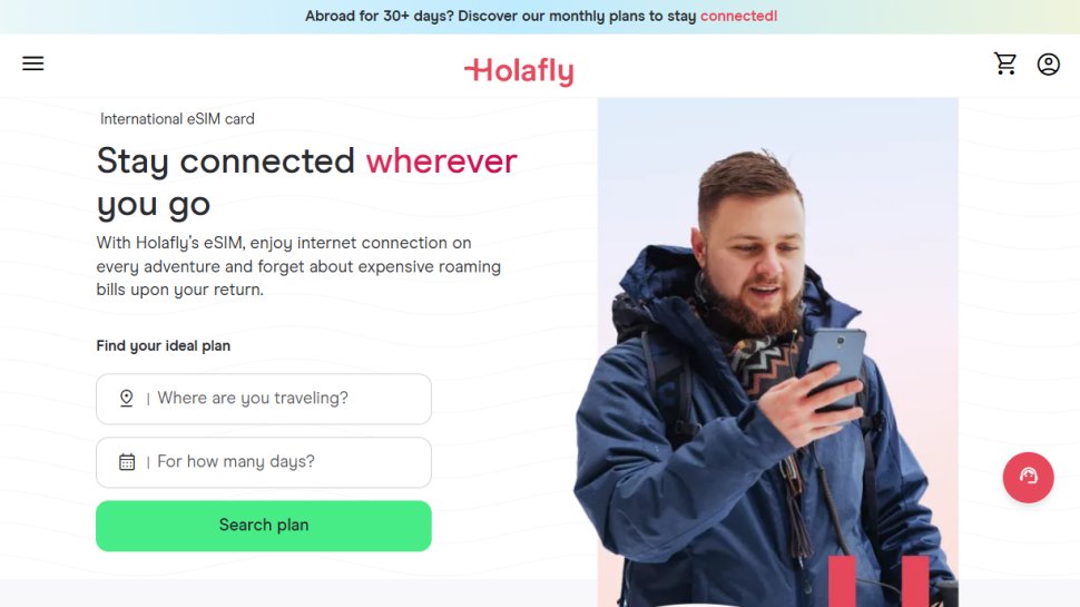 Holafly website screenshot (October 2025).