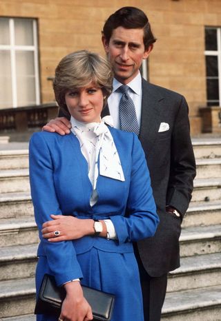 princess diana in blue suit with charles