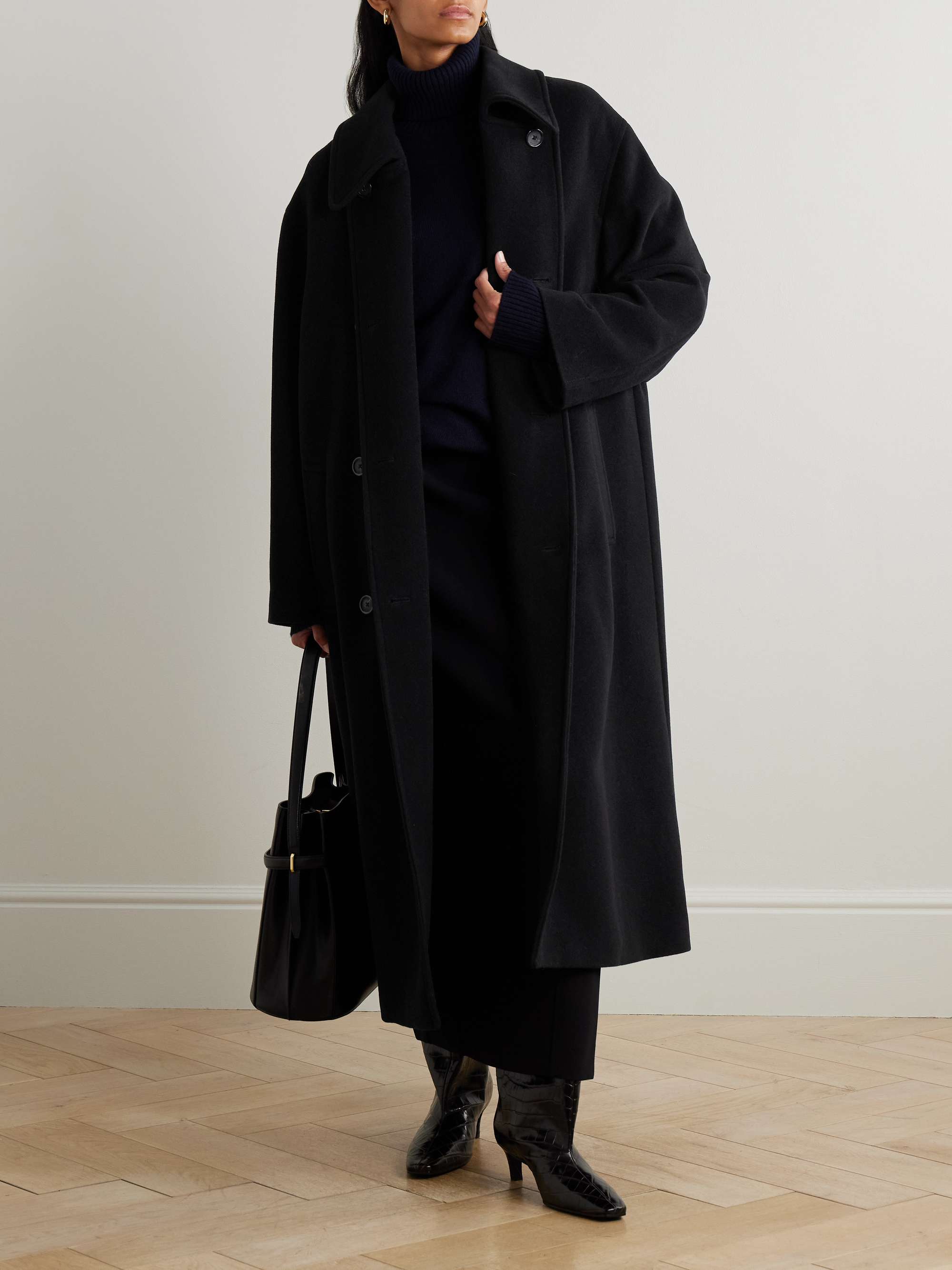 Shield Oversized Double-Breasted Wool-Blend Coat