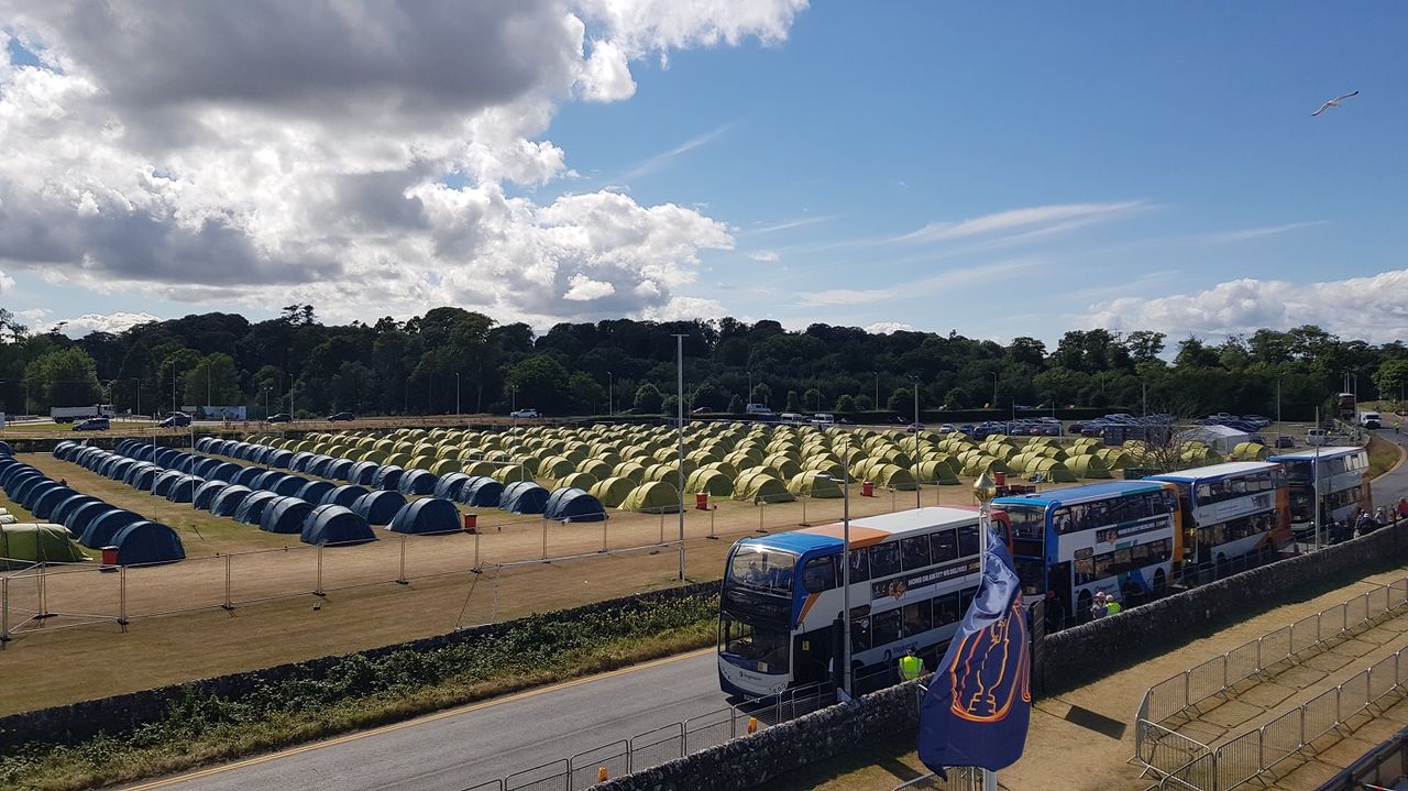 Tents spread out at The Open Camping Village