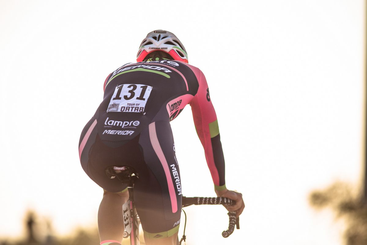 Sacha Modolo finishes the time trial