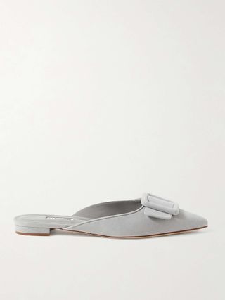 Maysale Buckled Suede Point-Toe Flats