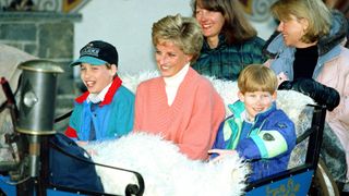 Diana, The Princess Of Wales with sons Harry and William